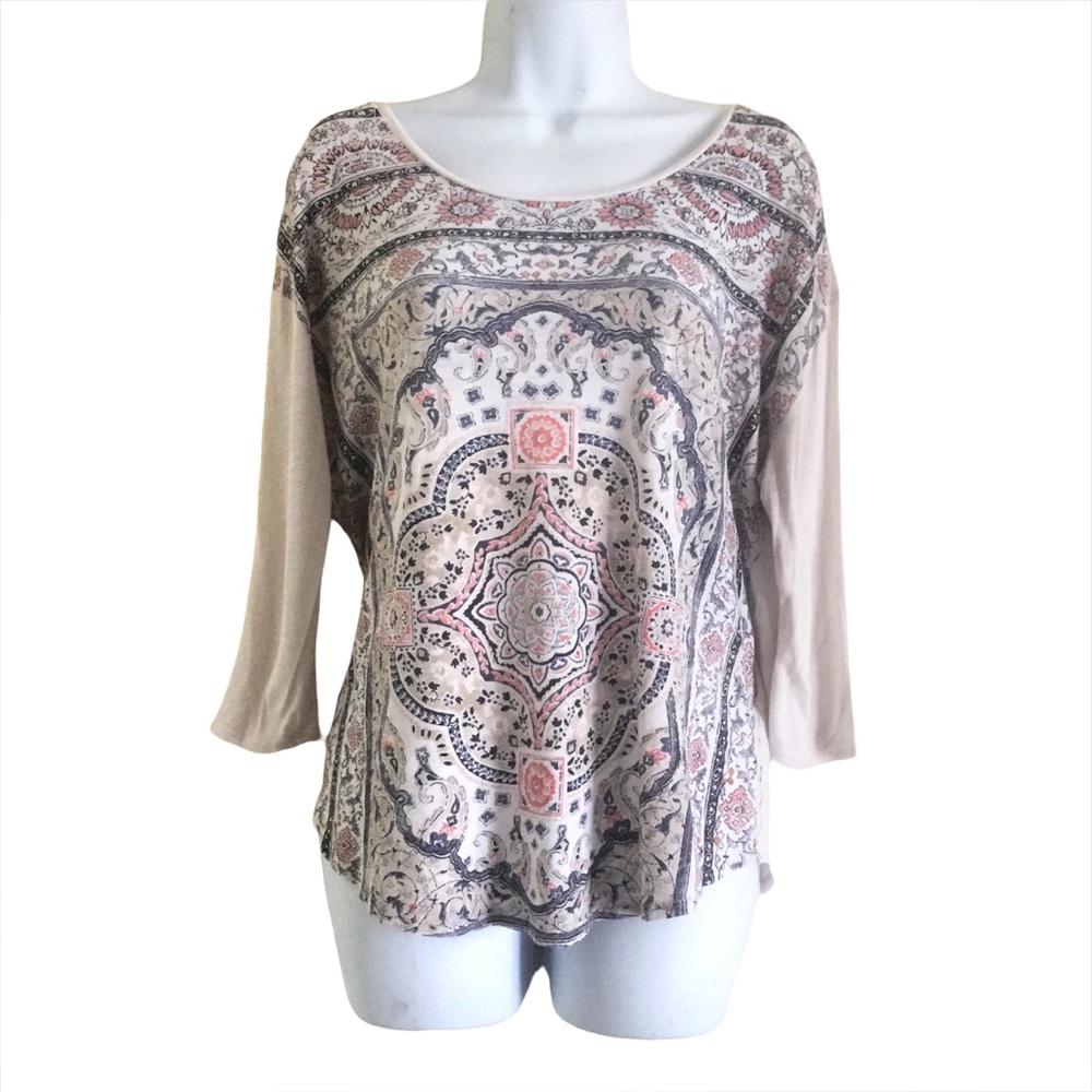 Lucky Brand Long Sleeved Mandala Tee